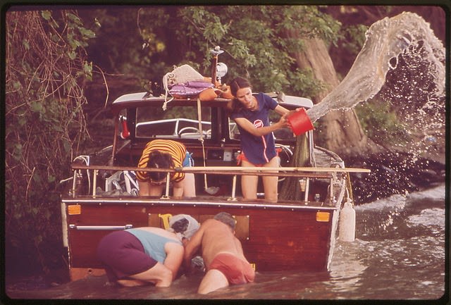 #47 Small Pleasure Craft Goes Aground On Banks Of Ohio River, June 1972