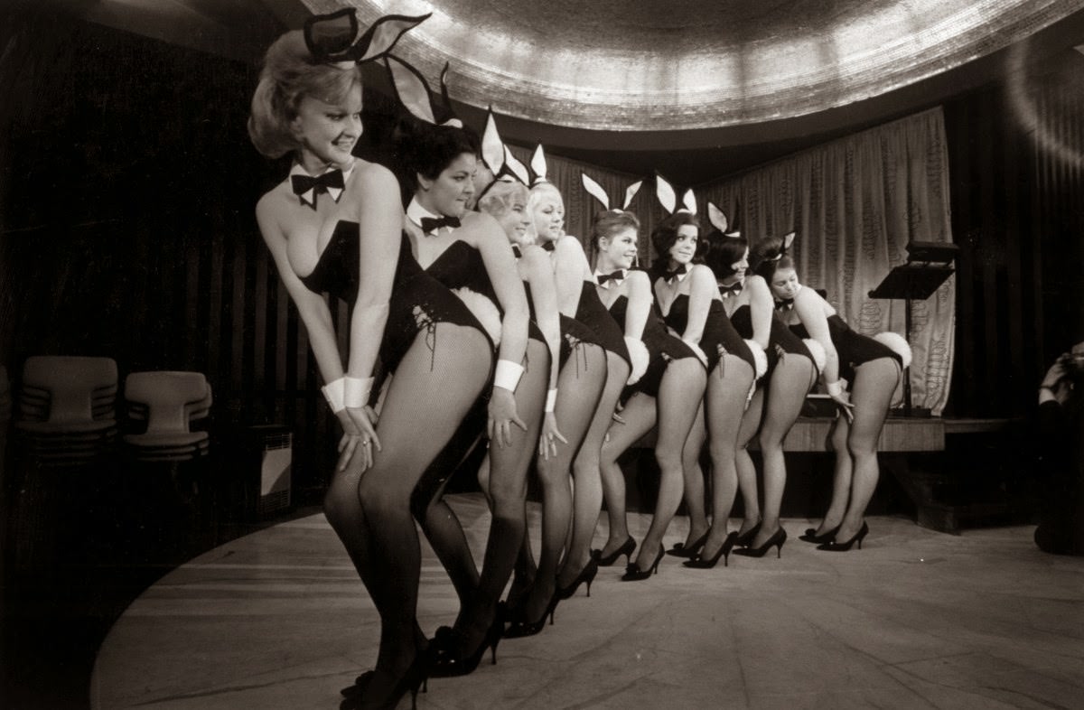 A troupe of Bunny girl dancers including Maureen Hayden and Marianne Hunt during a performance at London’s Playboy Club.