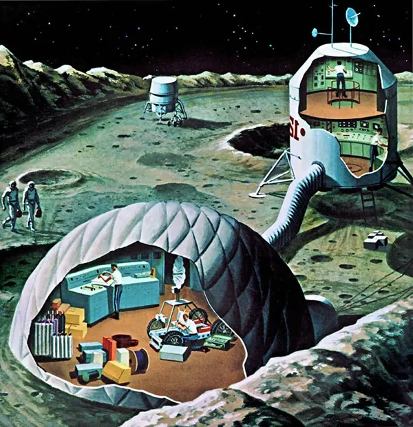 #12 An inflatable lunar base concept by Shigeru Komatsuzaki, circa 1970s.