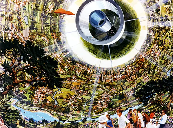 #25 NASA’s vision of a space colony that would look like Earth, complete with a giant central engine.