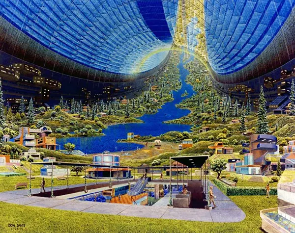 #26 These space cities were designed to include houses, greenery, roads, and rivers like cities on Earth.