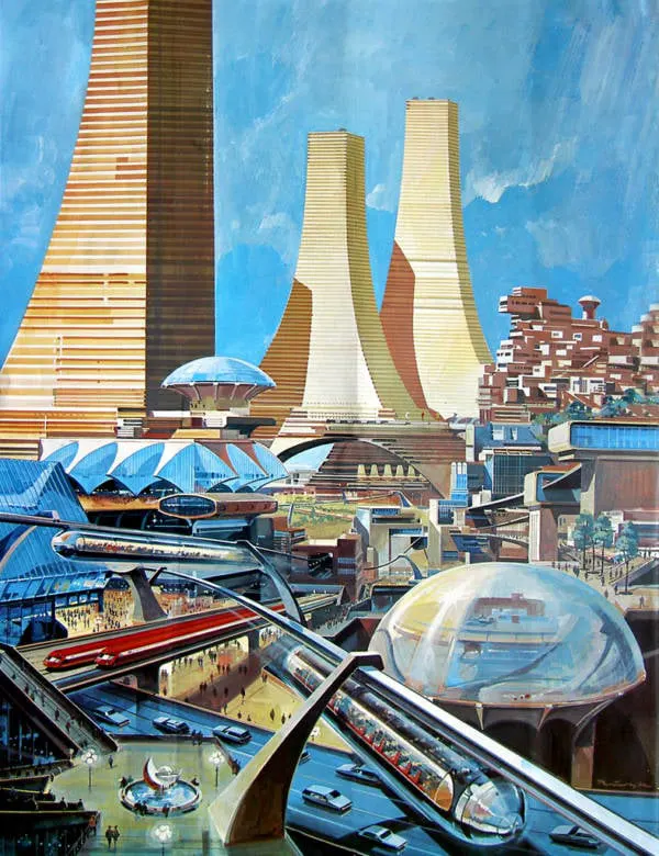 #29 A futuristic city concept from the 1970s.