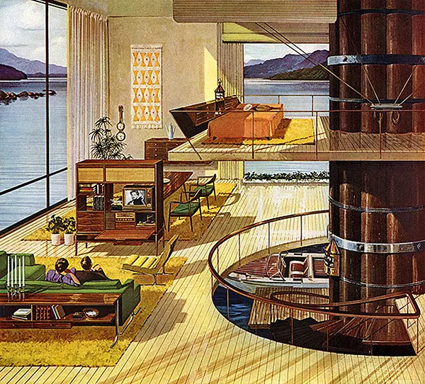 #30 An indoor futuristic home design from the 1960s.