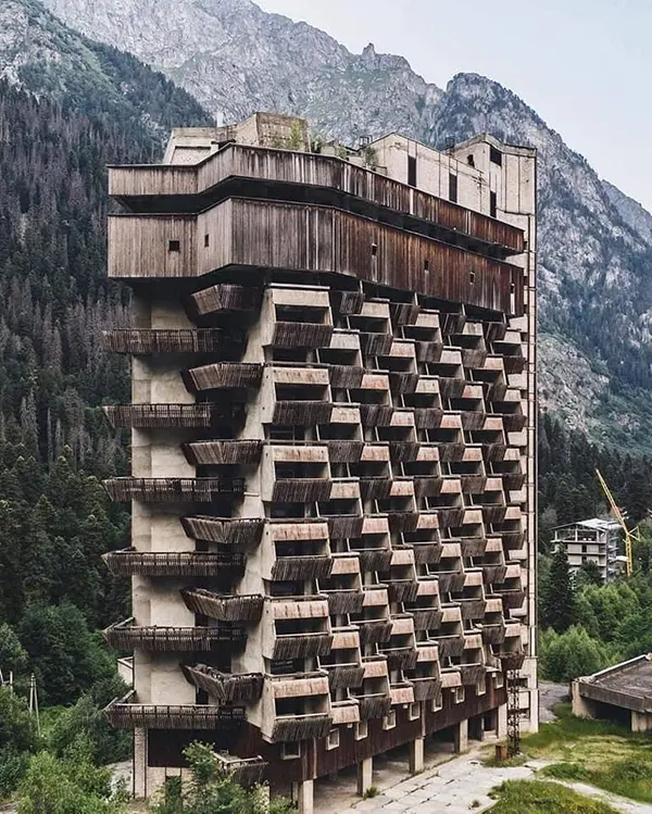 Ammanauz Hotel (abandoned), Dombai, Caucasus, Russia, built between 1982–1985.