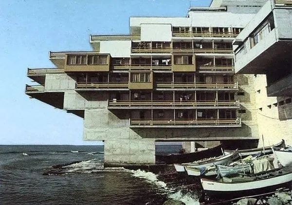 Hotel Pomorie, Pomorie, Bulgaria, built in 1976.