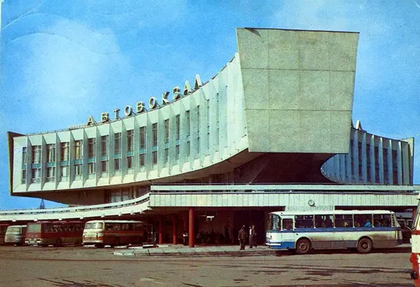 Bus terminal, Stryiska 109, Lviv, Ukraine, built in 1980.