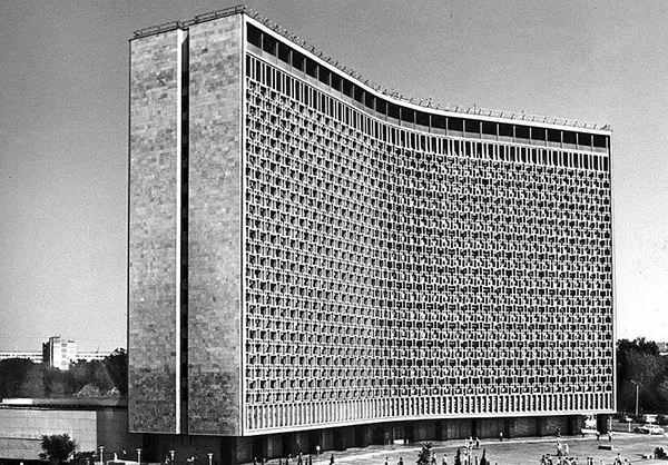 Hotel Uzbekistan, Tashkent, Uzbekistan, built in 1974.