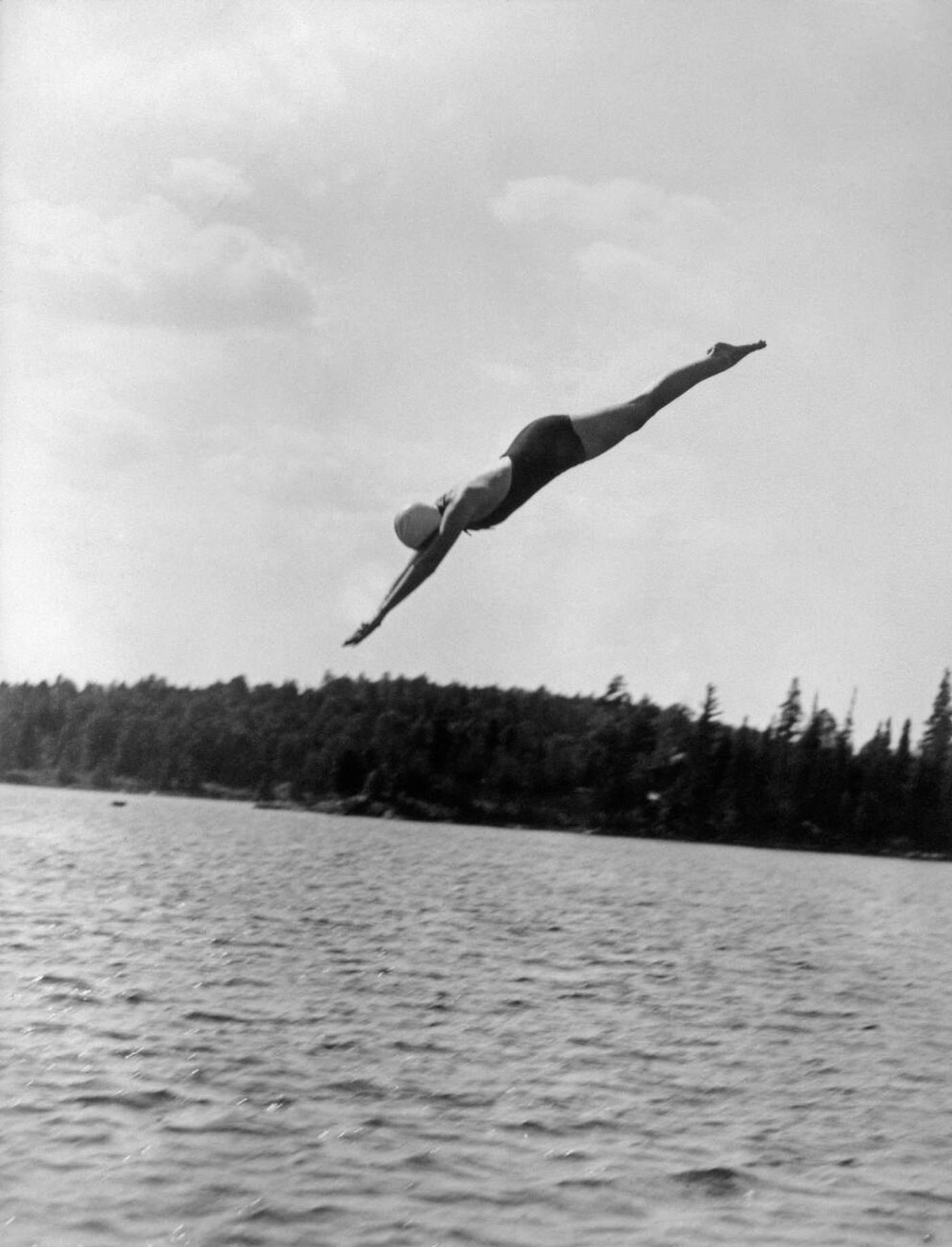#14 Woman diving into a lake, 1930s.