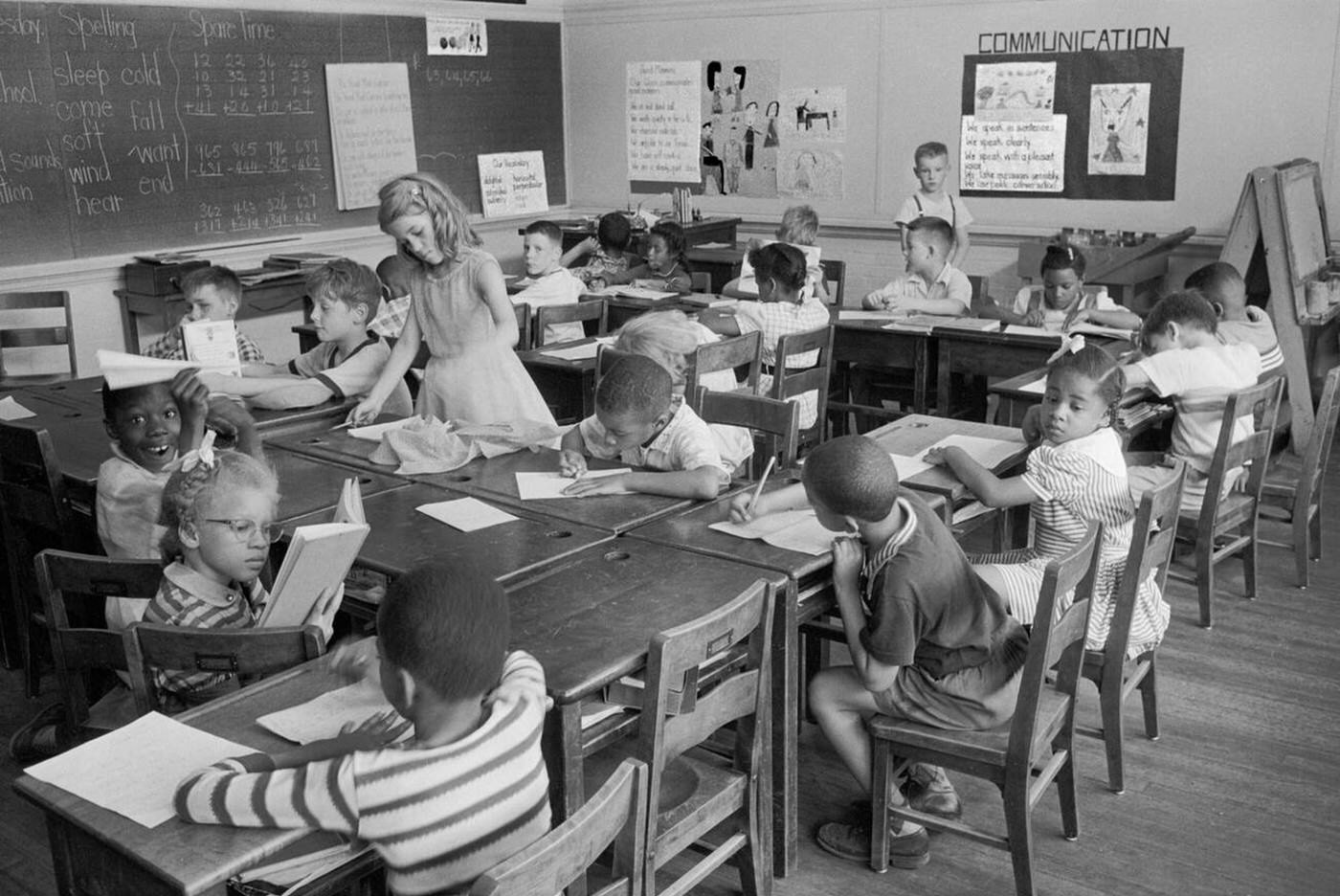 Racially Integrated Classroom, Barnard School, Washington, D.C., 1955.